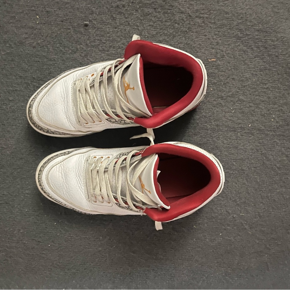 Men's White and Red Sneakers